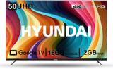Hyundai 126 cm (50 inch) Ultra HD (4K) LED Smart Android TV with Frameless Series 4K Ultra HD Smart LED TV With ( 2+16GB ) (Black) SHY50UGTU2