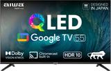 Aiwa 139.7 cm (55 inch) QLED Ultra HD (4K) Smart Google TV with 1N Remot Control| |4N Screw| |1N User Manual with Warranty Card| |1N Set Table Stand, 1N Wallmount| |2N Batteries (AAA) 55AINSK140GTQX3H3BC