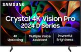 Samsung Crystal 4K Vision Pro 108 cm (43 inch) Ultra HD (4K) LED Smart Tizen TV with Bright Vision | 4K Upscaling | Multiple Voice Assistance Remote | Purcolor | HDR 10+ | Auto Game Mode | Q-Symphony | Knox Security UA43DUE76AKLXL