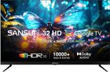 Sansui 80 cm (32 inch) HD Ready LED Smart Google TV 2024 Edition with Dolby Digital | Surround Sound | A+ Panel | HDR10 | Wide Viewing Angle | Bezel-Less Design | Built-In Chromecast | 10000+ Apps JSWG32GSHD