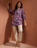 Fabindia Casual Printed Women Maroon Top