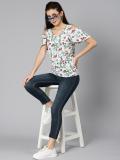 OXOLLOXO Casual Printed Women White Top