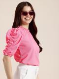 HERE&NOW Casual Solid Women Pink Top