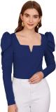 CoolAndCasual Casual Solid Women Blue Top