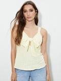 DOROTHY PERKINS Casual Checkered Women White, Yellow Top