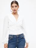 HARPA Casual Solid Women White Top