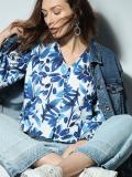 VERO MODA Casual Printed Women Blue Top