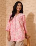 Fabindia Casual Printed Women Pink Top