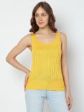 VERO MODA Casual Solid Women Yellow Top