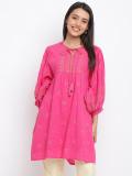 Fabindia Casual Printed Women Pink Top