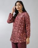 Fabindia Casual Printed Women Maroon Top