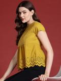 all about you Casual Self Design Women Yellow Top