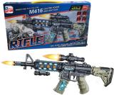 HALO NATION 20 Inches Light Sound Musical Toy Gun with Vibration Effect M4 M416 Guns & Darts (Black)