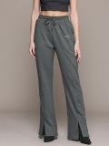 Roadster Solid Women Grey Track Pants