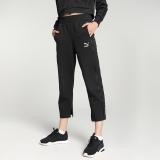 PUMA T7 High Waist Solid Women Black Track Pants