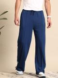 Mast & Harbour Solid Men Blue Track Pants