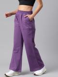 LAABHA Solid Women Purple Track Pants