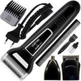 QGS Q 3in1 Rechargeable 600mAh Battery Foil Shaver Beard Moustache Hair Clipper Nose Fully Waterproof Trimmer 120 min  Runtime 4 Length Settings (Black)