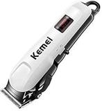 Kemei KM 809A PROFESSIONAL Hair Trimmer Trimmer 120 min  Runtime 4 Length Settings (White)