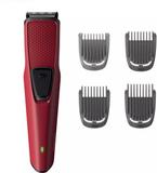 PHILIPS BT1235/15 Trimmer 60 min  Runtime 5 Length Settings (Maroon)
