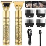 Zadinga Professional Maxtop t99 Golden Metal Body Trimmer Haircut Grooming Kit R5 Trimmer 60 min  Runtime 4 Length Settings (Gold)