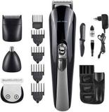 Kemei KM - 600 Professional 6 In 1 Total Grooming Kit Trimmer 60 min  Runtime 4 Length Settings (Black)