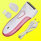 JPRO E Classic Model of kemei5001 Ladies Shaver Stainless Steel Bladed Rechargeable Body Groomer 45 min  Runtime 1 Length Settings (Pink)