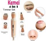 Kemei KM-3024 Multi functional 4 in 1 Rechargeable Body Shaver For Women (Pink) Trimmer 120 min  Runtime 4 Length Settings (Pink)