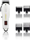 RACCOON Rechargeable LED Display Hair Clipper Heavy Duty for Hair and Beard Cut Fully Waterproof Trimmer 180 min  Runtime 5 Length Settings (White, Black)