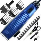 QGS AS Men Big Powerful Hair Clipper Professional Saving Trimmer Beard Moustache Fully Waterproof Trimmer 0 min  Runtime 7 Length Settings (Blue)