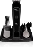 VEGA 11-in-1 Ultra Multi-Grooming Set with IPX 6 Showerproof Beard/Hair Trimmer, Nose Trimmer & Body Groomer And Shaver, (VHTH-20) Trimmer 80 min  Runtime 5 Length Settings (Black)