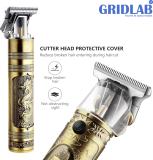 Gridlab Professional Dragon Pattern Hair Trimmer Rechargeable Trimmer 120 min  Runtime 4 Length Settings (Gold)