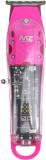 MZ M853T (PROFESSIONAL HAIR TRIMMER )Transparent Graffiti Blade With LED Display Trimmer 180 min  Runtime 3 Length Settings (Pink)