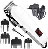 RECHOO Kemei KM809A Hair Trimmer Rechargeable Hair Trimmer Electric Hair Clipper Trimmer 120 min  Runtime 3 Length Settings (White)