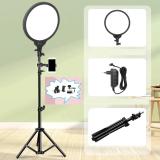 FKU NEEPHO PL26CM Led Round Panel Light with 7 FEET Tripod N Phone Holder Tripod Kit (BLACKMAT, Supports Up to 2500 g)