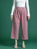 Dressberry Regular Fit Women Pink Trousers