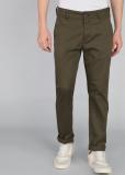 BEING HUMAN Slim Fit Men Green Trousers