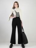 VERO MODA Straight Fit Women Black Trousers