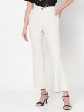 VERO MODA Flared Women White Trousers