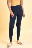 W Ankle Length  Ethnic Wear Legging (Dark Blue, Solid)