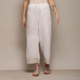 BIBA Regular Fit Women Cream Trousers