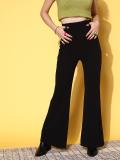 SASSAFRAS Regular Fit Women Black Trousers