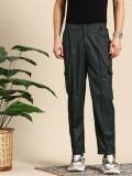 Mast & Harbour Regular Fit Men Black Trousers