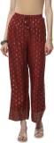 BIBA Relaxed Women Red Trousers