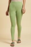 W Ethnic Wear Legging (Green, Solid)