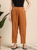 Mast & Harbour Regular Fit Women Beige Trousers