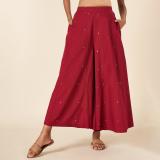 Akkriti by Pantaloons Flared Women Maroon Trousers