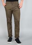 WROGN Slim Fit Men Dark Green Trousers