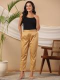 Juniper Regular Fit Women Gold Trousers