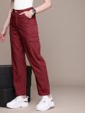 Roadster Regular Fit Women Maroon Trousers